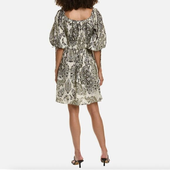 Elie Tahari Paisley Puff Sleeve Mini Dress - Picture 2 of 12
